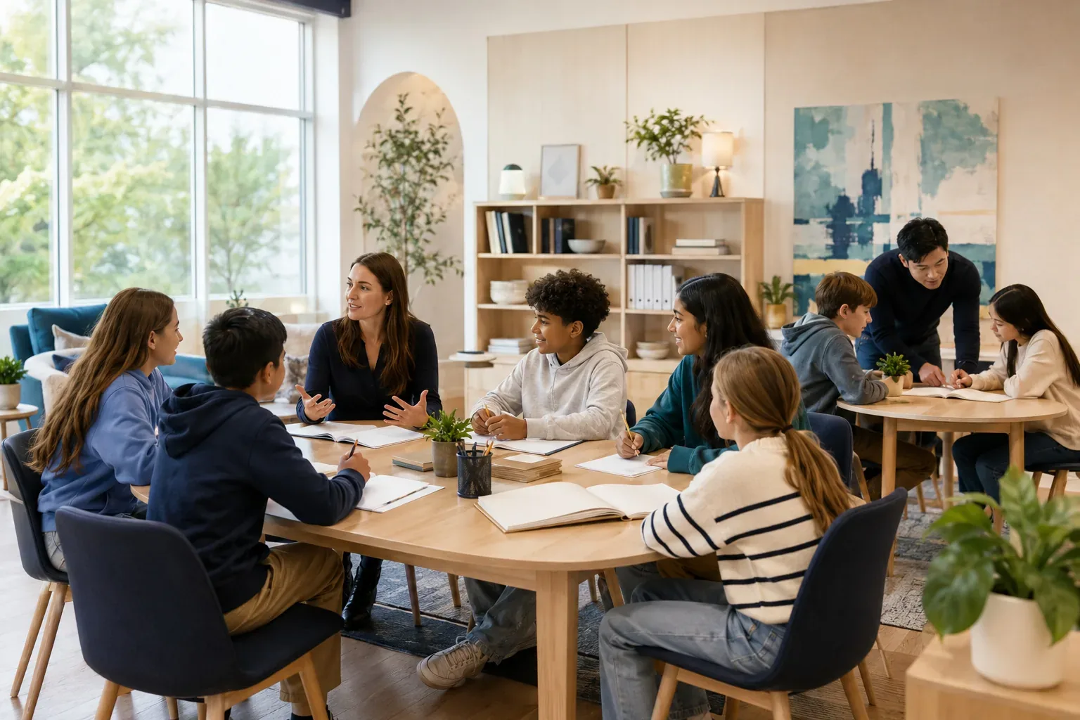Students learning together in a welcoming Burlington classroom community