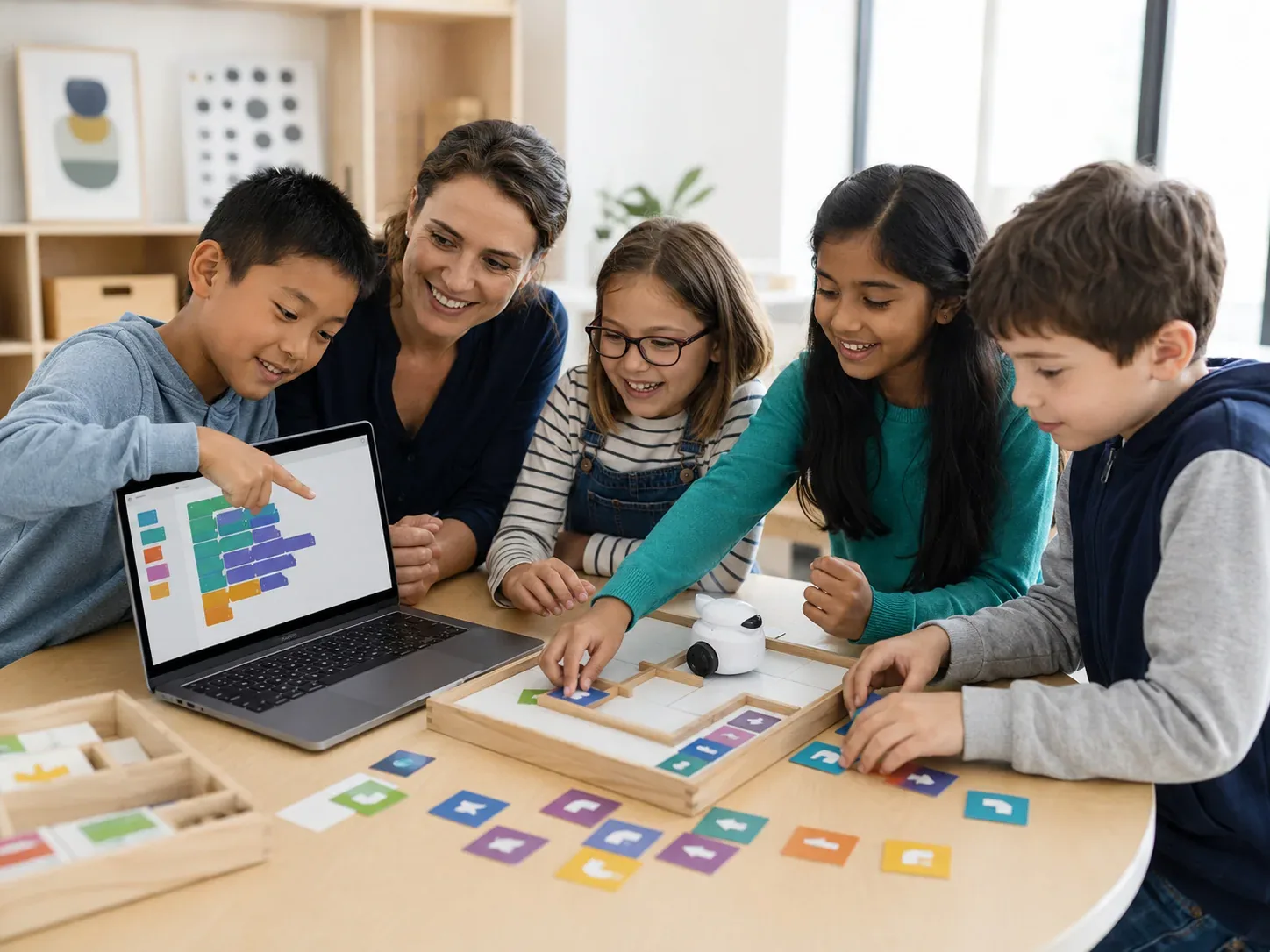 Students learning coding and solving contest-prep challenges